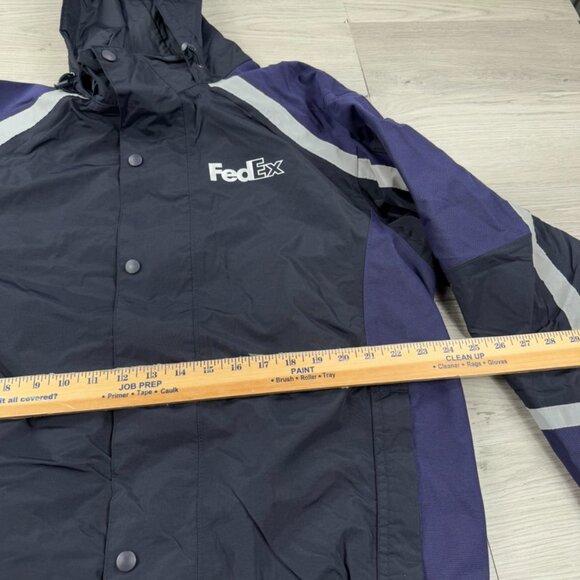 FedEx Jacket Mens XL Hooded Full Zip Rain Reflective ImageWear Stan Her… - Picture 4 of 8